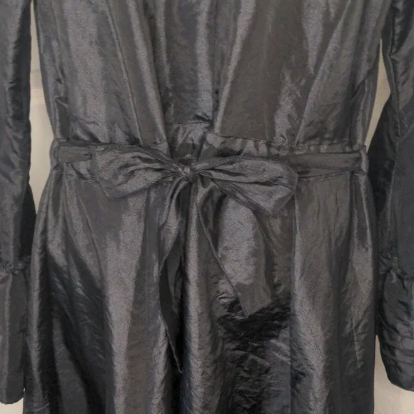 Cordelia Black Ruffle Victorian Duster Jacket Gothic Edwardian Whimsy Goth Sz M - Picture 9 of 12